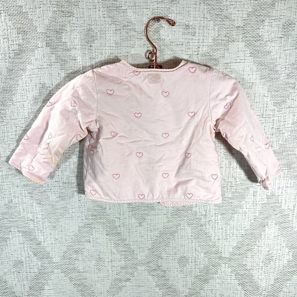Janie and Jack pink heart embroidered front tie jacket size 6-12 Months - Picture 2 of 5